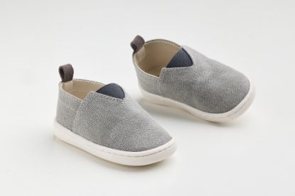 Εικόνα της FS60X - παπουτσάκι - εσπαντρίγια σε γκρι καμβά, καστόρ δέρμα και λάστιχο