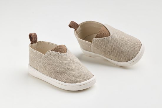 Εικόνα της FS60E - παπουτσάκι - εσπαντρίγια σε μπεζ καμβά, καστόρ δέρμα και λάστιχο