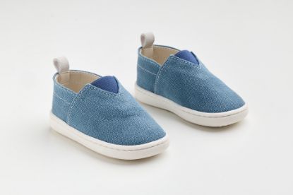 Εικόνα της FS60M - παπουτσάκι - εσπαντρίγια σε μπλε καμβά, καστόρ δέρμα και λάστιχο