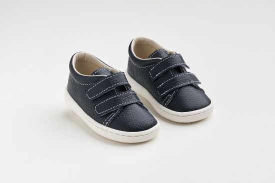 Εικόνα της FS62M - παπουτσάκι σε μπλε δέρμα κλείσιμο με Velcro