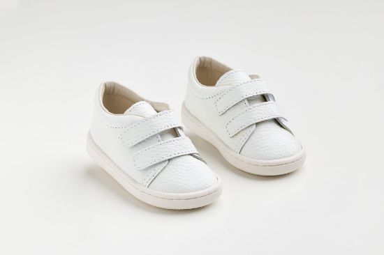 Εικόνα της FS62A - παπουτσάκι σε λευκό δέρμα κλείσιμο με Velcro