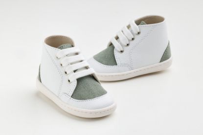 Εικόνα της FS66B - μποτάκι σε λευκό δέρμα και μέντα καστόρ δέρμα