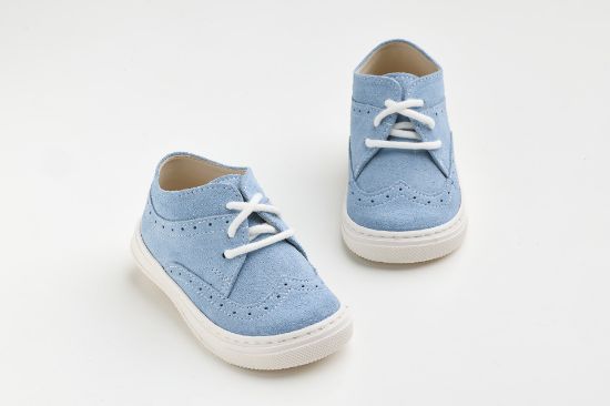 Εικόνα της A624P - παπουτσάκι περπατήματος σε γαλάζιο καστόρ δέρμα